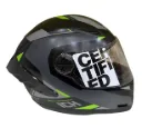 CASCO INTEGRAL ICH 501SP BRAZUK NEGRO GRIS OSCURO VERDE MATE VISOR TRANSPARENTE