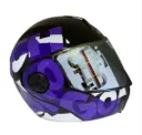 CASCO ABATIBLE ICH 3110 DOBLE VISOR FREAK NEGRO MORADO OSCURO BRILLO VISOR DORADO