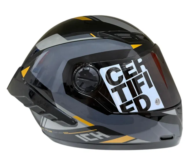 CASCO INTEGRAL ICH 501SP BRAZUK NEGRO GRIS OSCURO NARANJA BRILLO VISOR NEGRO (S)