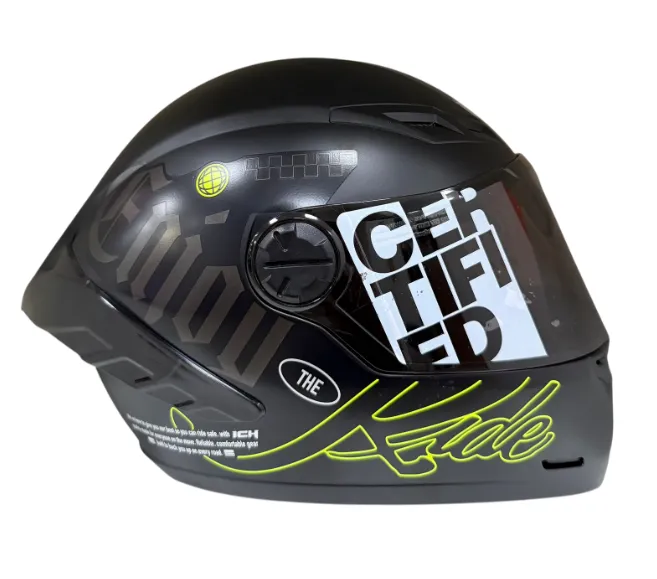 CASCO INTEGRAL ICH 501SP CAPTION NEGRO GRIS OSCURO AMARILLO NEON MATE VISOR NEGRO (S)