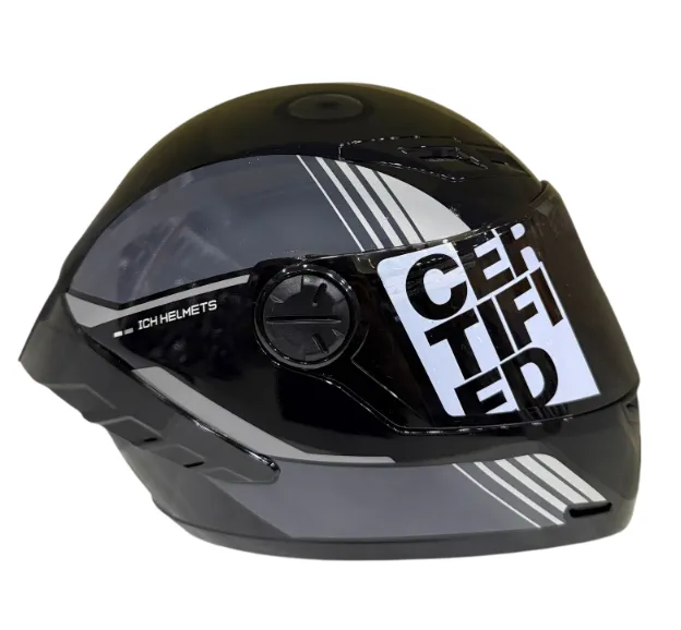 CASCO INTEGRAL ICH 501SP SLASA NEGRO GRIS OSCURO BRILLO VISOR NEGRO