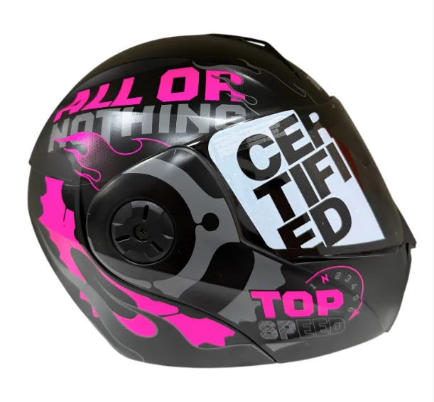 [208976] CASCO ABATIBLE ICH 3110 DOBLE VISOR SPEED UP NEGRO GRIS FUCSIA OSCURO MATE VISOR NEGRO (S)