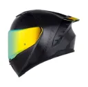 CASCO INTEGRAL SHAFT CARBONITE SOLID NEGRO CARBONO NEGRO BRILLO VISOR AMARILLO