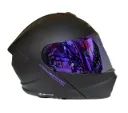 CASCO ABATIBLE SHAFT PRO 4000 EVO DOBLE VISOR SOLID NEGRO MORADO MATE 