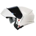 CASCO ABATIBLE SHAFT PRO 4000 EVO DOBLE VISOR SOLID BLANCO PERLA SILVER BRILLO