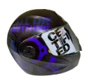 CASCO ABATIBLE ICH 3110 DOBLE VISOR SPEED UP NEGRO MORADO AZUL MATE VISOR DORADO