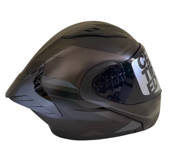 CASCO ABATIBLE ICH 3130 DOBLE VISOR ORIKA NEGRO GRIS OSCURO GRIS MATE VISOR NEGRO