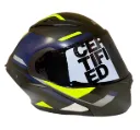 CASCO ABATIBLE ICH 3130 DOBLE VISOR ORIKA NEGRO AZUL OSCURO AMARILLO NEON MATE VISOR NEGRO