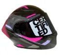 CASCO ABATIBLE ICH 3130 DOBLE VISOR ORIKA NEGRO GRIS OSCURO FUCSIA BRILLO VISOR NEGRO