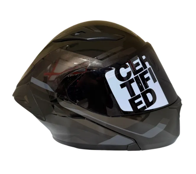 CASCO ABATIBLE ICH 3130 DOBLE VISOR ORIKA NEGRO GRIS OSCURO GRIS BRILLO VISOR NEGRO (S)