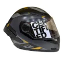 CASCO INTEGRAL ICH 501SP BRAZUK NEGRO GRIS OSCURO DORADO MATE VISOR TRANSPARENTE