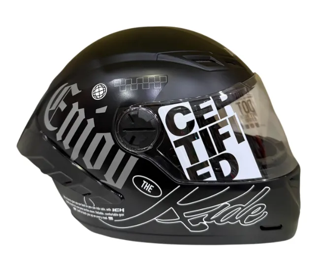 CASCO INTEGRAL ICH 501SP CAPTION NEGRO GRIS OSCURO BLANCO MATE VISOR TRANSPARENTE