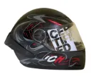 CASCO INTEGRAL ICH 501SP ZYMBIO NEGRO GRIS OSCURO ROJO MATE VISOR TRANSPARENTE