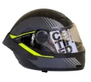 CASCO INTEGRAL ICH 501SP SLASA NEGRO GRIS OSCURO AMARILLO BRILLO VISOR TRANSPARENTE