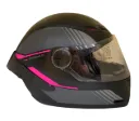 CASCO INTEGRAL ICH 501SP SLASA NEGRO FUCSIA GRIS MATE VISOR TRANSPARENTE