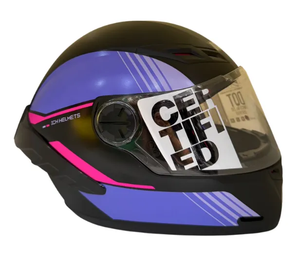 [205206] CASCO INTEGRAL ICH 501SP SLASA NEGRO FUCSIA MORADO MATE VISOR TRANSPARENTE (S)