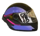 CASCO INTEGRAL ICH 501SP SLASA NEGRO FUCSIA MORADO MATE VISOR TRANSPARENTE