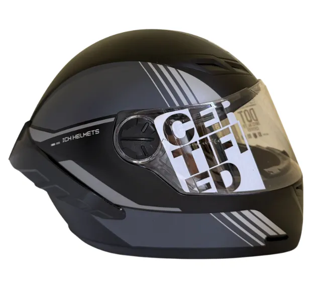 CASCO INTEGRAL ICH 501SP SLASA NEGRO GRIS OSCURO GRIS MATE VISOR TRANSPARENTE (S)