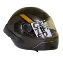 CASCO INTEGRAL ICH 501SP DINGO NEGRO GRIS OSCURO DORADO BRILLO VISOR TRANSPARENTE