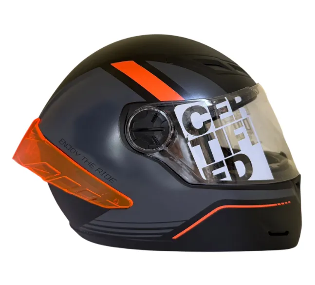 CASCO INTEGRAL ICH 501SP DINGO NEGRO GRIS OSCURO NARANJA MATE VISOR TRANSPARENTE (S)