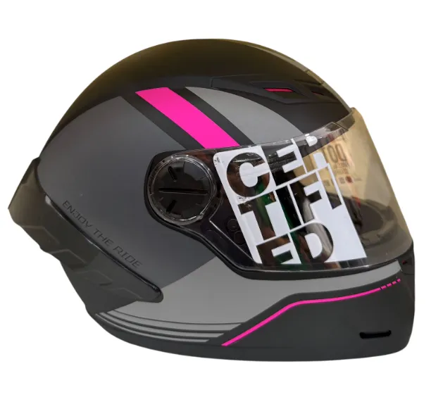 CASCO INTEGRAL ICH 501SP DINGO NEGRO GRIS FUCSIA MATE VISOR TRANSPARENTE