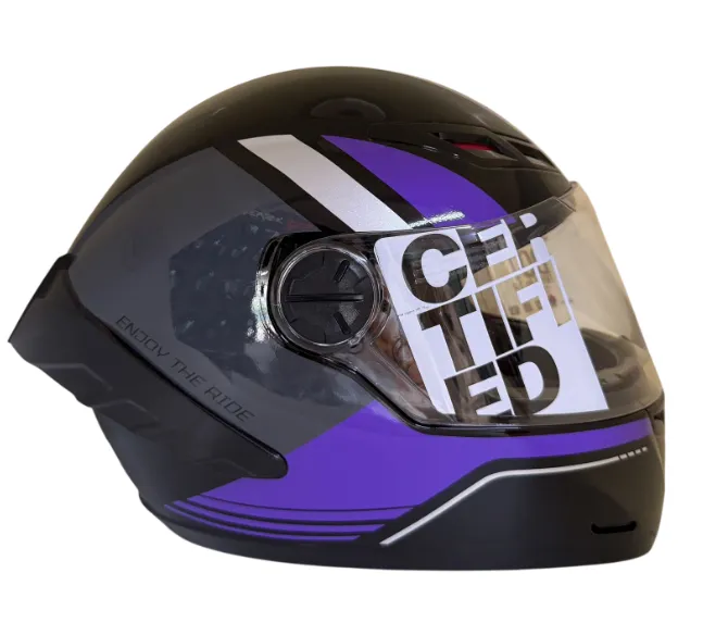 [206626] CASCO INTEGRAL ICH 501SP DINGO NEGRO MORADO SILVER BRILLO VISOR TRANSPARENTE (S)