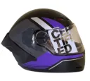 CASCO INTEGRAL ICH 501SP DINGO NEGRO MORADO SILVER BRILLO VISOR TRANSPARENTE