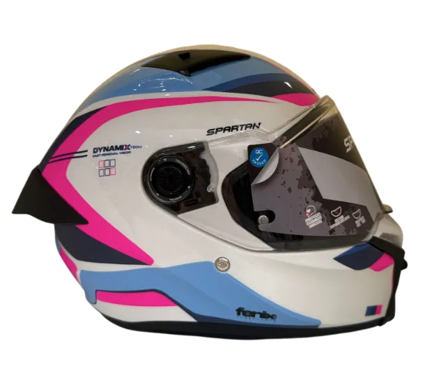 [592420] CASCO INTEGRAL SPARTAN FENIX TURB A7 BLANCO ROSADO AZUL BRILLO (S)