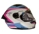 CASCO INTEGRAL SPARTAN FENIX TURB A7 BLANCO ROSADO AZUL BRILLO