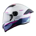 CASCO INTEGRAL SPARTAN FENIX SLAB X8 BLANCO TURQUESA ROSADO BRILLO