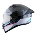 CASCO INTEGRAL SPARTAN FENIX SLAB C2 GRIS BLANCO AZUL BRILLO