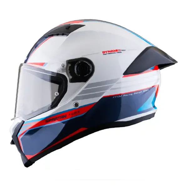 [592833] CASCO INTEGRAL SPARTAN FENIX SLAB A15 BLANCO AZUL ROJO BRILLO (S)