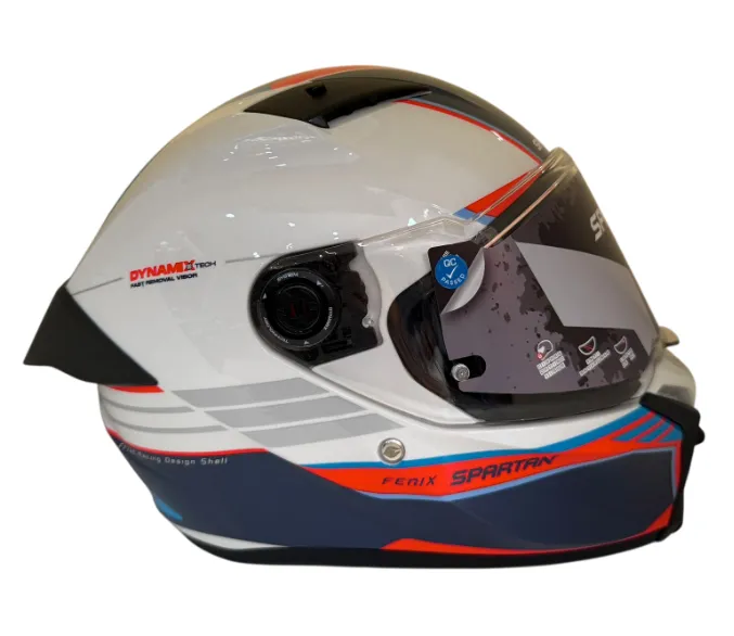 [592833] CASCO INTEGRAL SPARTAN FENIX SLAB A15 BLANCO AZUL ROJO BRILLO (S)