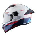 CASCO INTEGRAL SPARTAN FENIX SLAB A15 BLANCO AZUL ROJO BRILLO