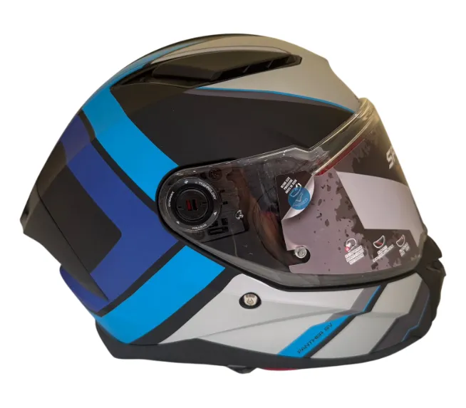 [613897] CASCO INTEGRAL SPARTAN DOBLE VISOR PANTHER VALVE B7 AZUL GRIS MATE (S)