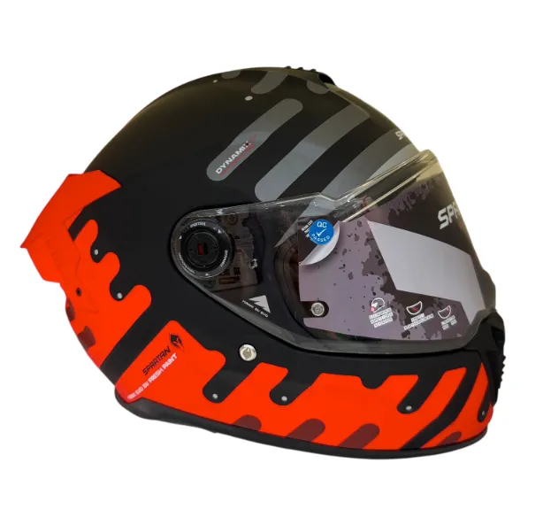 CASCO INTEGRAL SPARTAN DOBLE VISOR HAWK EVO FRESH B5 NEGRO ROJO MATE