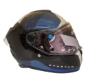 CASCO INTEGRAL SPARTAN DOBLE VISOR HAWK EVO RUSH Z17 NEGRO AZUL BLANCO BRILLO