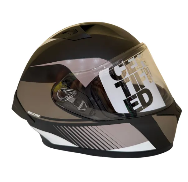 CASCO INTEGRAL ICH 503 ZEIBA NEGRO CAFE OSCURO CAFE MATE VISOR TRANSPARENTE (S)