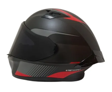 CASCO INTEGRAL ICH 503 ZEIBA NEGRO GRIS OSCURO ROJO MATE VISOR NEGRO (S)