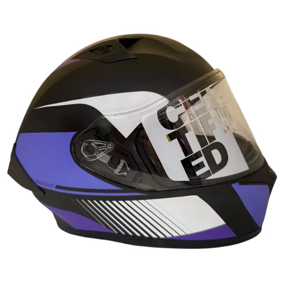 CASCO INTEGRAL ICH 503 ZEIBA NEGRO MORADO MORADO MATE VISOR TRANSPARENTE