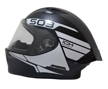 CASCO INTEGRAL ICH 503 BUNCH NEGRO BLANCO BLANCO MATE VISOR TRANSPARENTE (S)