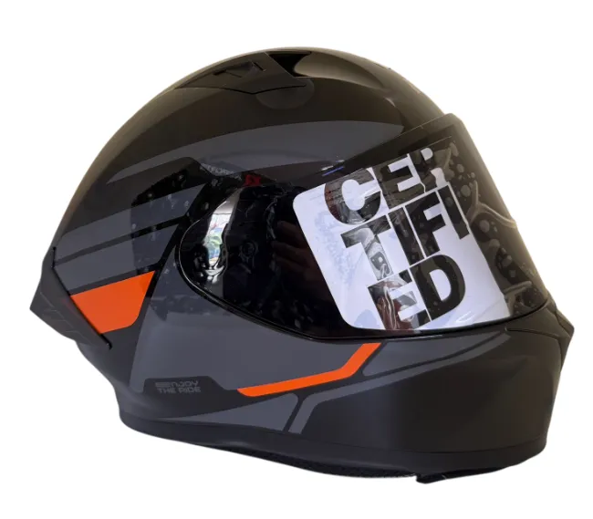 CASCO INTEGRAL ICH 503 BUNCH NEGRO GRIS OSCURO NARANJA BRILLO VISOR NEGRO (S)