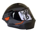 CASCO INTEGRAL ICH 503 BUNCH NEGRO GRIS OSCURO NARANJA BRILLO VISOR NEGRO