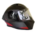 CASCO INTEGRAL ICH 503 ZEIBA NEGRO GRIS OSCURO ROJO BRILLO VISOR TRANSPARENTE