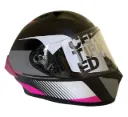 CASCO INTEGRAL ICH 503 ZEIBA NEGRO GRIS FUCSIA BRILLO VISOR TRANSPARENTE