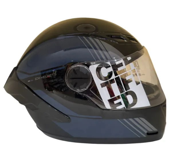 CASCO INTEGRAL ICH 501SP SLASA NEGRO AZUL OSCURO BRILLO VISOR TRANSPARENTE