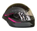 CASCO INTEGRAL ICH 501SP SLASA NEGRO FUCSIA GRIS BRILLO VISOR TRANSPARENTE