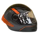 CASCO INTEGRAL ICH 501SP DINGO NEGRO GRIS OSCURO NARANJA BRILLO VISOR TRANSPARENTE