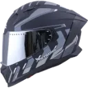 CASCO INTEGRAL XTRONG M69 MACH 1 NEGRO GRIS MATE VISOR PLATEADO