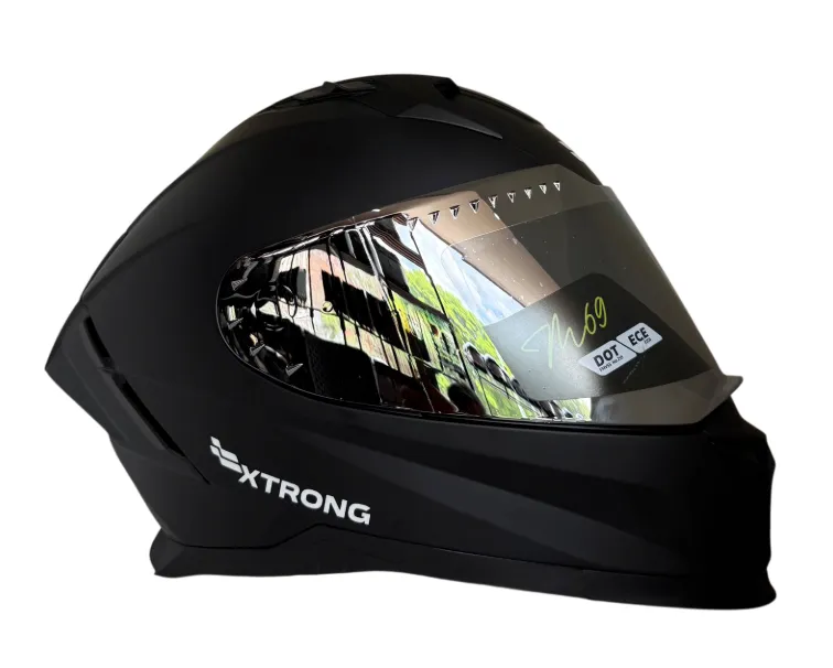 CASCO INTEGRAL XTRONG M69 NEGRO MATE SPOILER NEGRO MATE VISOR PLATEADO (S)